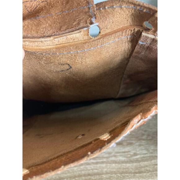 Vintage Boho Hand Tooled Leather Backpack Brown Floral Mexican Artisan Bag - Picture 13 of 13